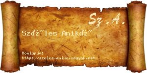 Széles Anikó névjegykártya
